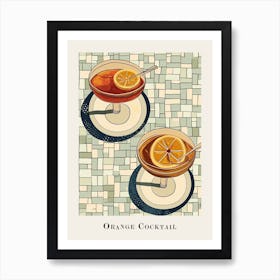 Orange Cocktail Poster Art Print