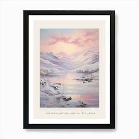 Dreamy Winter Painting Poster Snowdonia National Park United Kingdom 3 Art Print