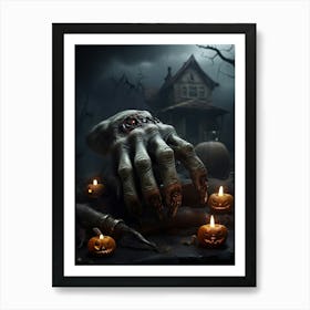 Scary Halloween Scene Art Print