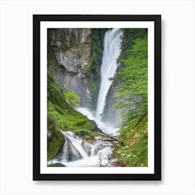 Trümmelbach Falls, Switzerland Realistic Photograph (2) Art Print