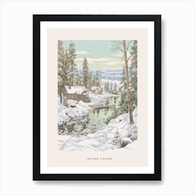 Vintage Winter Poster Lapland Finland 1 Art Print