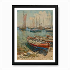 'Boats In The Harbour' 1 Art Print