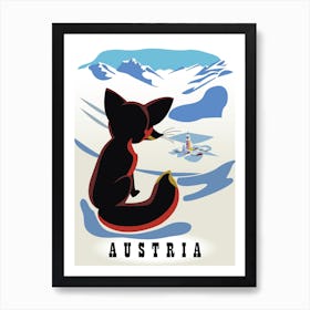 Austria Fox In The Snow Art Print