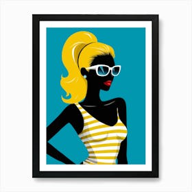 Woman In Sunglasses Art Print