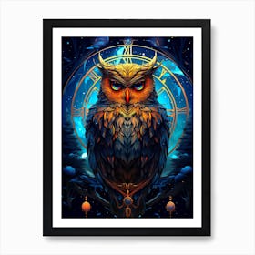 Owl At Night Art Print