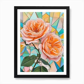 English Roses Painting Rose Geometric 8 Art Print