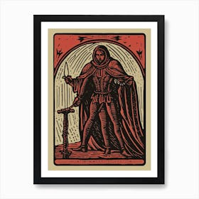 Strength Tarot Card, Vintage 3 Art Print