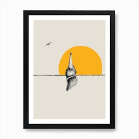 Seashell At Sunset Art Print