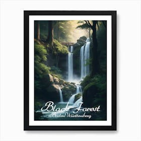 Black Forest Waterfalls Art Print