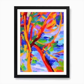 Incense Cedar 2 tree Abstract Block Colour Art Print