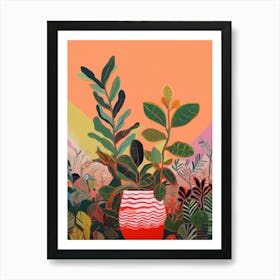 Boho Plant Painting Zz Plant 5 Art Print