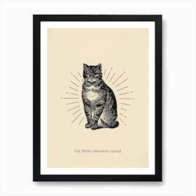 Vintage Black Cat Poster Art Print