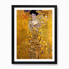 Hd Remastered Version of "Portrait of Adele Bloch-Bauer" 1907 Oil on Canvas - by Infamous Austrian Painter Gustav Klimt (1862–1918) Gold Leaf Surrealism Aestheticism Art Print