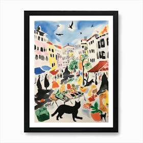 The Food Market In San Francisco 4 Illustration Art Print