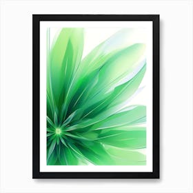 Abstract Green Flower Art Print