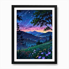 Night Sky Anime aesthetic 39 Art Print