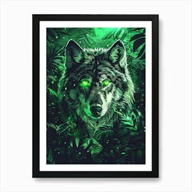 Wolf In The Jungle 12 Art Print