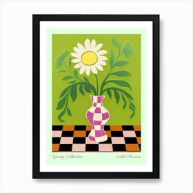 Spring Collection Wild Flowers Green Tones In Vase 3 Art Print