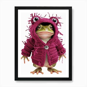 Frog In Pink Sweater 2 Art Print