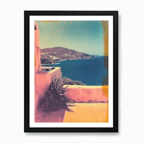 Mykonos Retro Polaroid Style 3 Art Print
