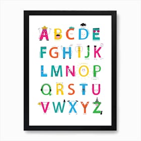 A To Z Of Emotions Print Bright Colours Art Print