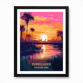 Everglades National Park Travel Poster Illustration Style 1 Art Print
