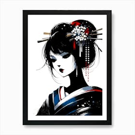 Creativel Geisha Illustration 141 Art Print