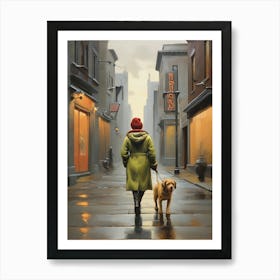 'Dog Walking' art print Art Print