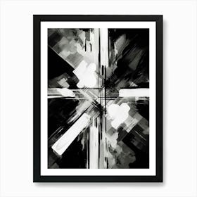 Intersection Abstract Black And White 8 Art Print