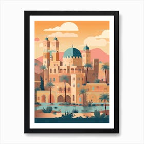 Kashan Iran Travel Illustration 2 Art Print