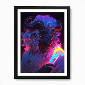 Horned Bull Art Print