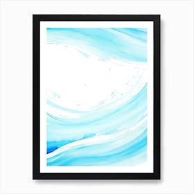 Blue Ocean Wave Watercolor Vertical Composition 160 Art Print