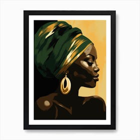 African Woman In A Turban 12 Art Print