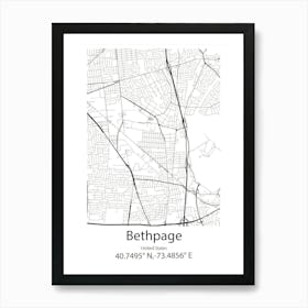 Bethpage,United States Minimalist Map Art Print