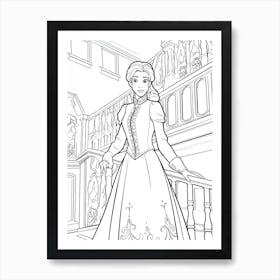 Arendelle (Frozen) Fantasy Inspired Line Art 4 Art Print