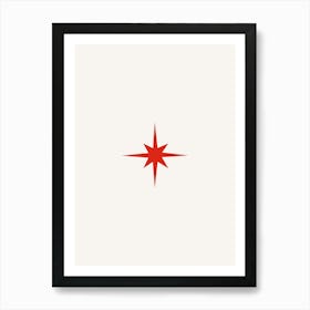 Retro Star Red Art Print