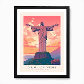 Christ The Redeemer Rio De Janeiro Brazil Travel Poster Art Print