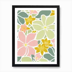 Lilies Pastel Floral 5 Flower Art Print