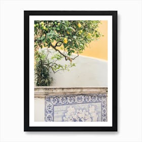 Lemon Tree And Lisbon Tiles Art Print