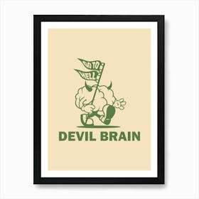 Retro Poster Funky Wall Art Retro Wall Decor Devil Brain Trendy Wall Art Retro Groovy Print Vintage Art Retro Art Art Print