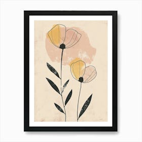 Thessaloniki Flower Market Boho Minimalist Style Art Print