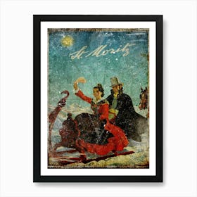 Vintage Travel Poster ― St Moritz Travel Poster Art Print