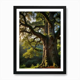 Large Oak Tree Art Print