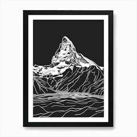 Ben Oss Mountain Line Drawing 2 Art Print