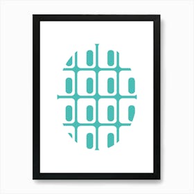 Retro Aqua And White Circle Architecture Art Print