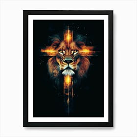 Lion Cross Art Print