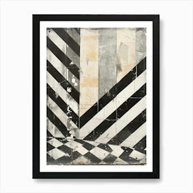Abstract Kitsch Black & White Pattern 4 Art Print