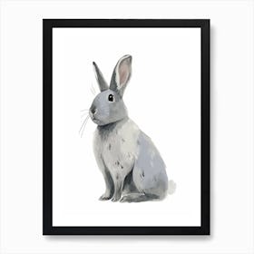 Silver Marten Rabbit Kids Illustration 2 Art Print