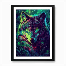 Wolf In The Jungle 10 Art Print