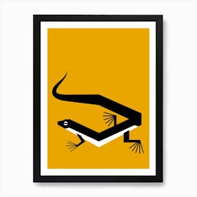 Abstract Lizard Yellow Art Print